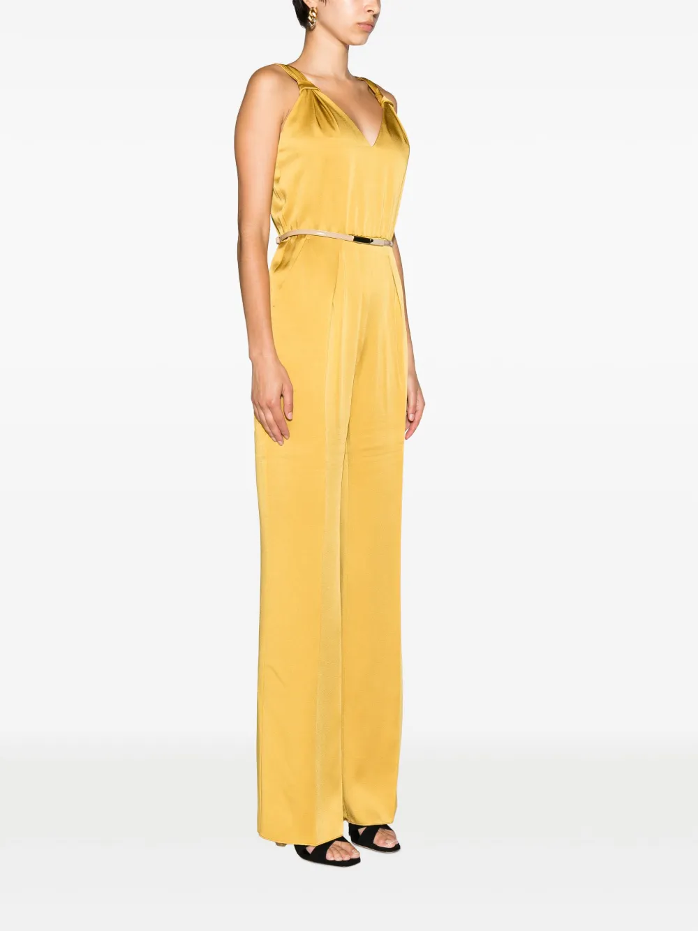 Max Mara Satijnen jumpsuit Geel