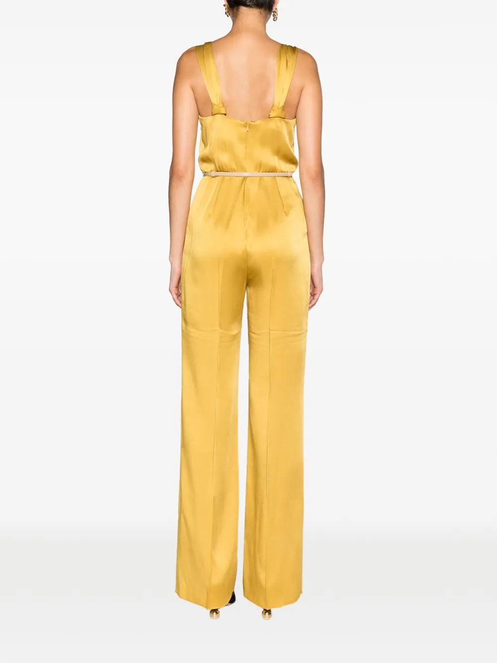 Max Mara Satijnen jumpsuit Geel