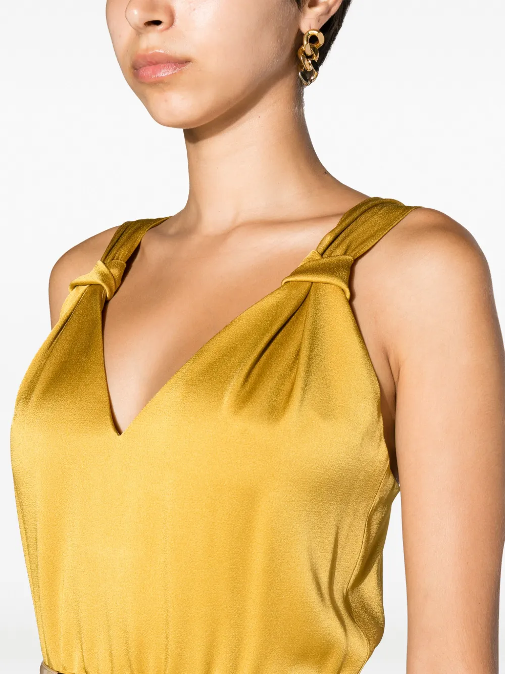 Max Mara Satijnen jumpsuit Geel
