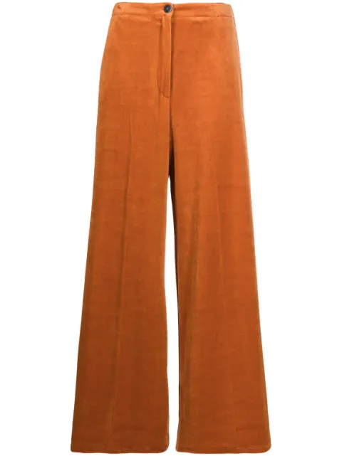 Forte Forte pressed-crease velvet flared trousers