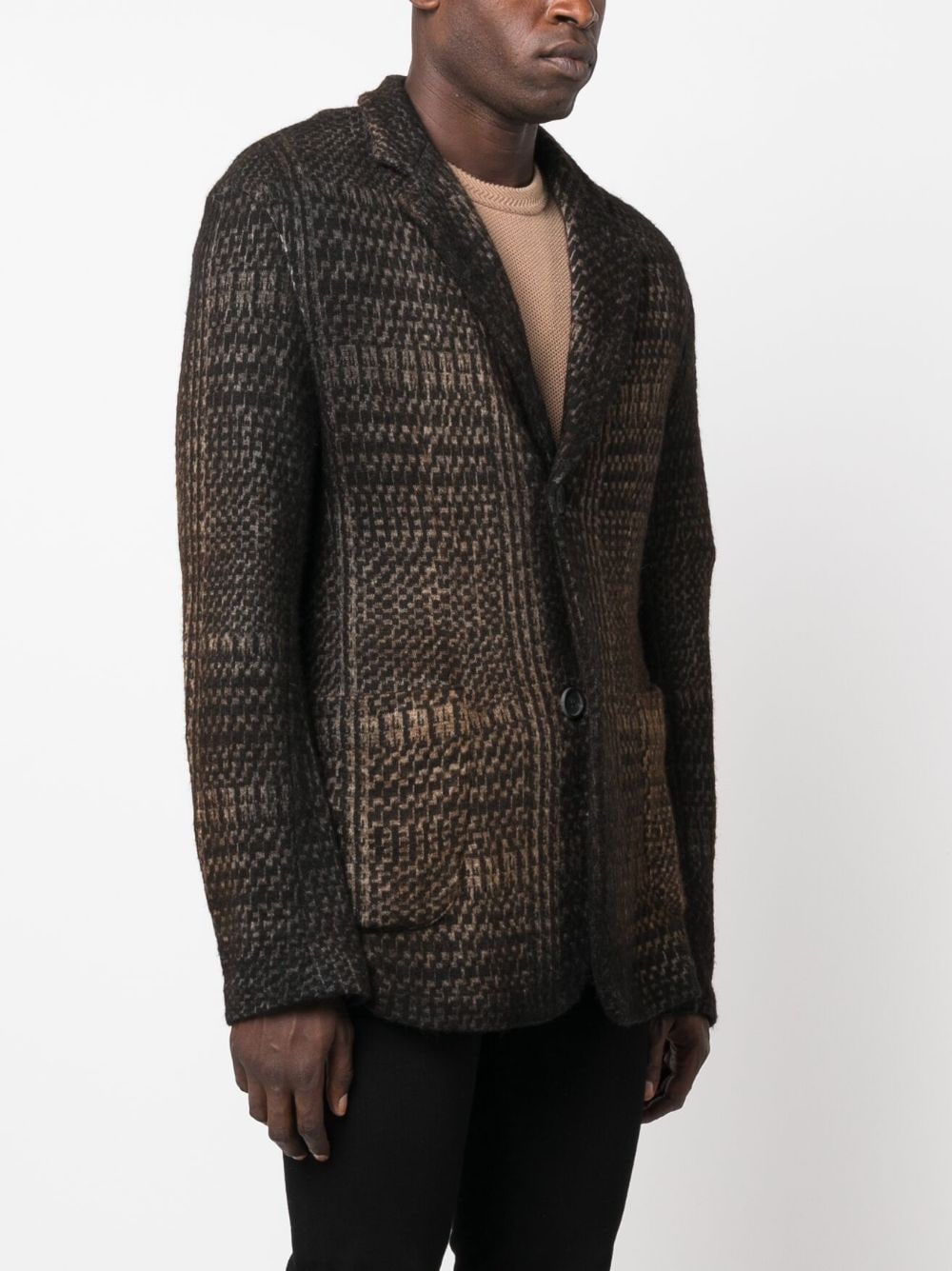 Shop Avant Toi Houndstooth Wool-cashmere Jacket In 黑色