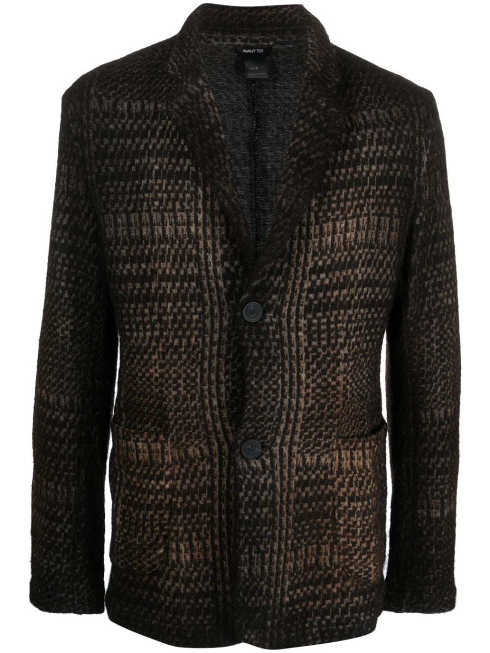 Avant Toi Houndstooth Wool-cashmere Jacket In Brown