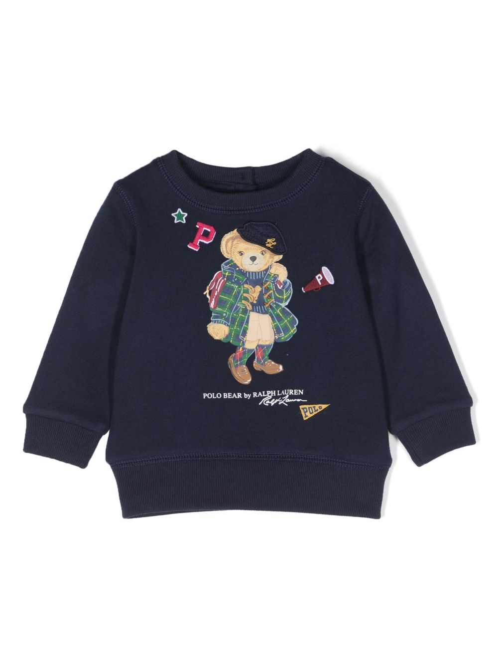 POLO RALPH LAUREN KIDS Polo Bear-motif jersey sweatshirt - Blue