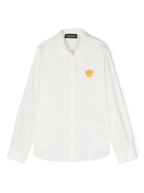 Versace Kids Medusa-embroidered cotton shirt