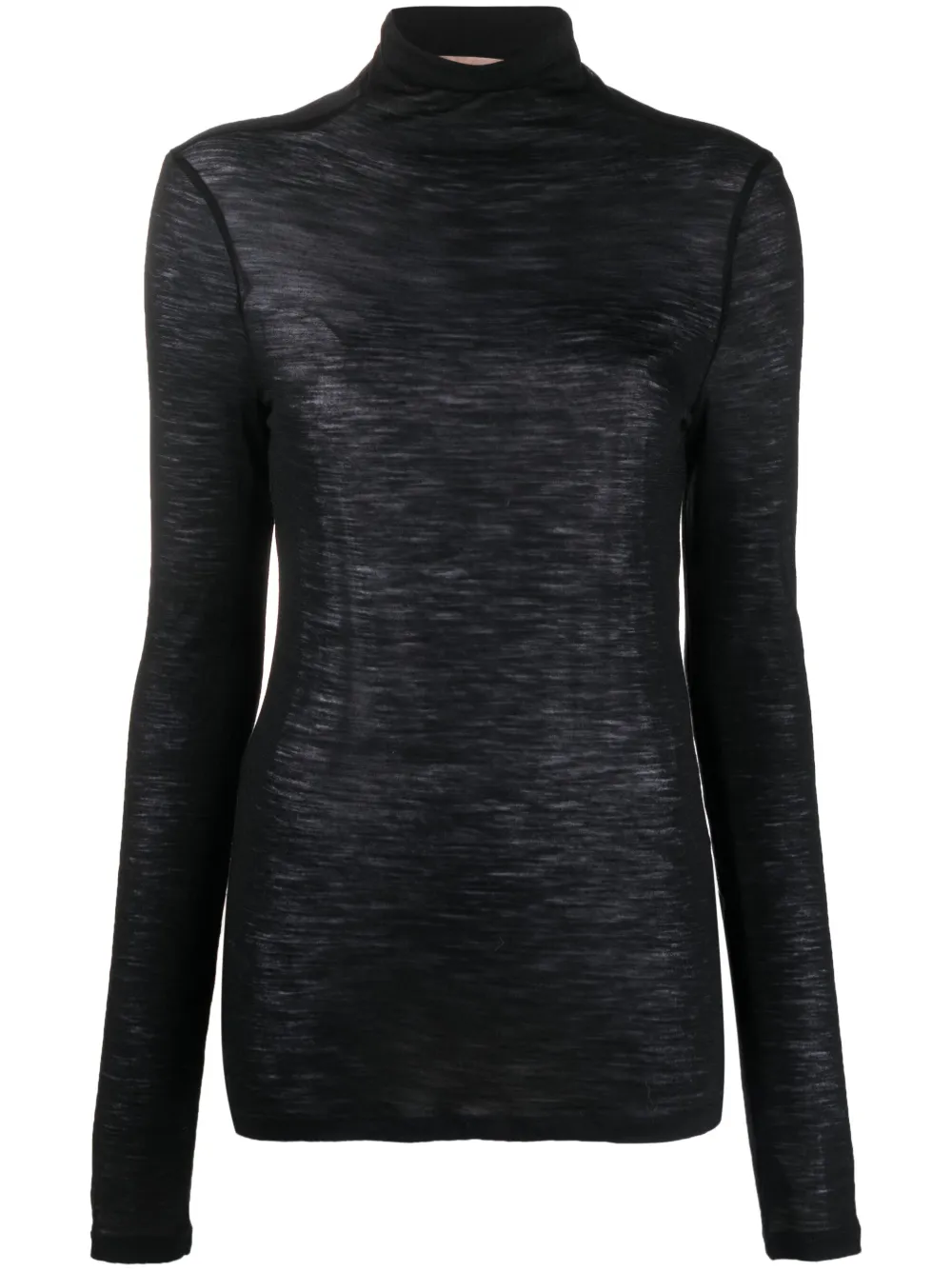 Semicouture Semi-sheer Knitted Jumper In Black