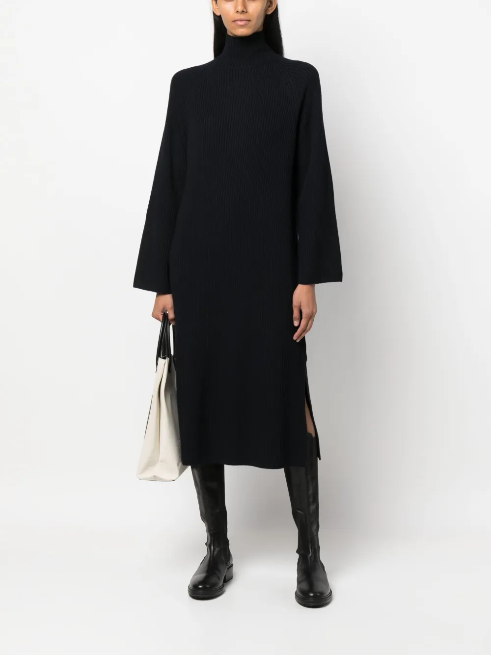 A.P.C. high-neck long-sleeved dress - Blauw