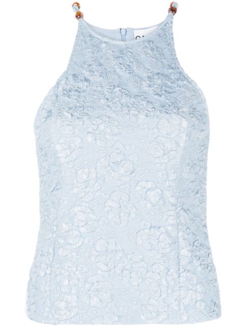 GANNI floral-jacquard tank top Women