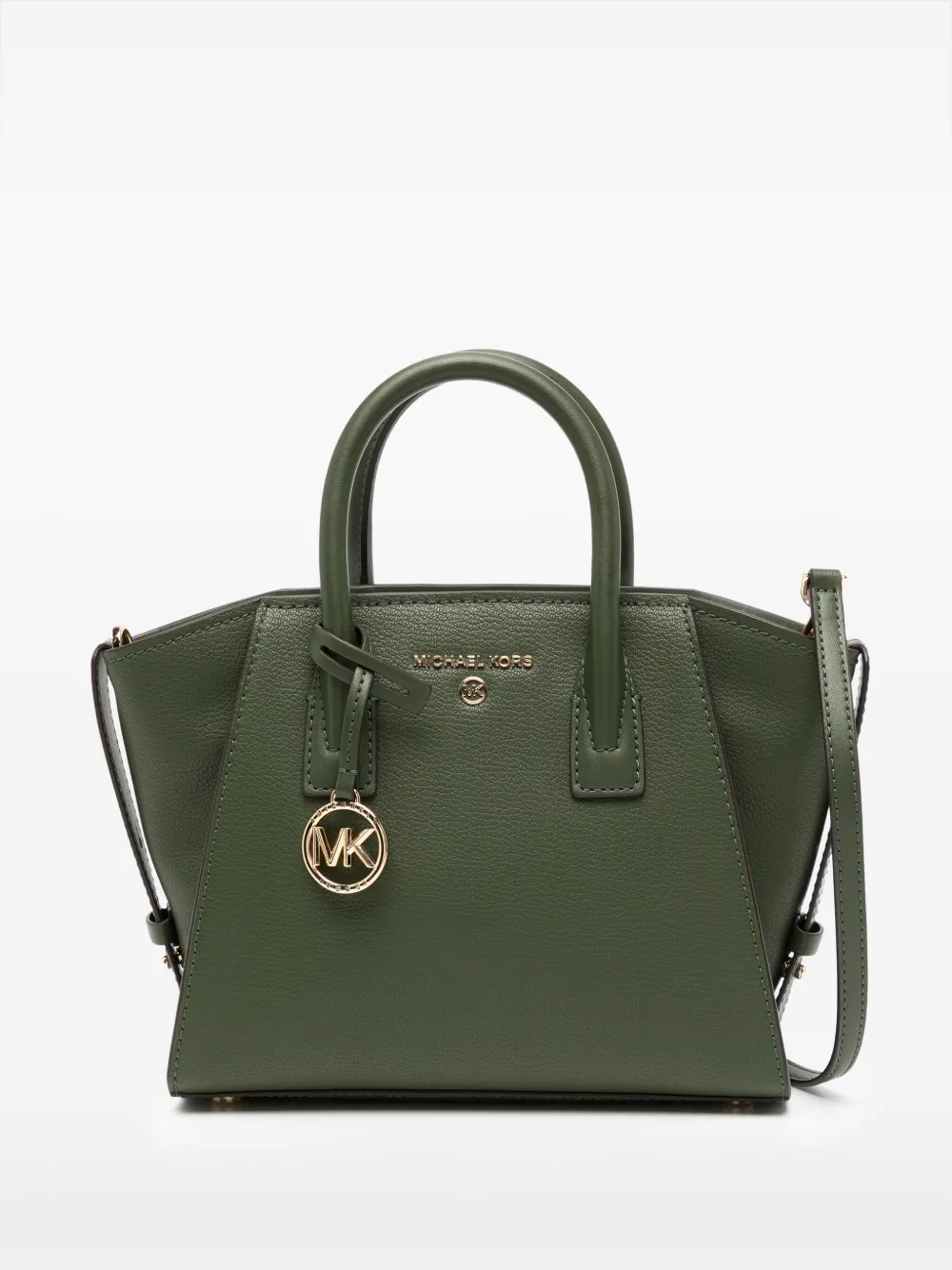 Shop Michael Kors Avril Logo-print Leather Tote Bag In Green