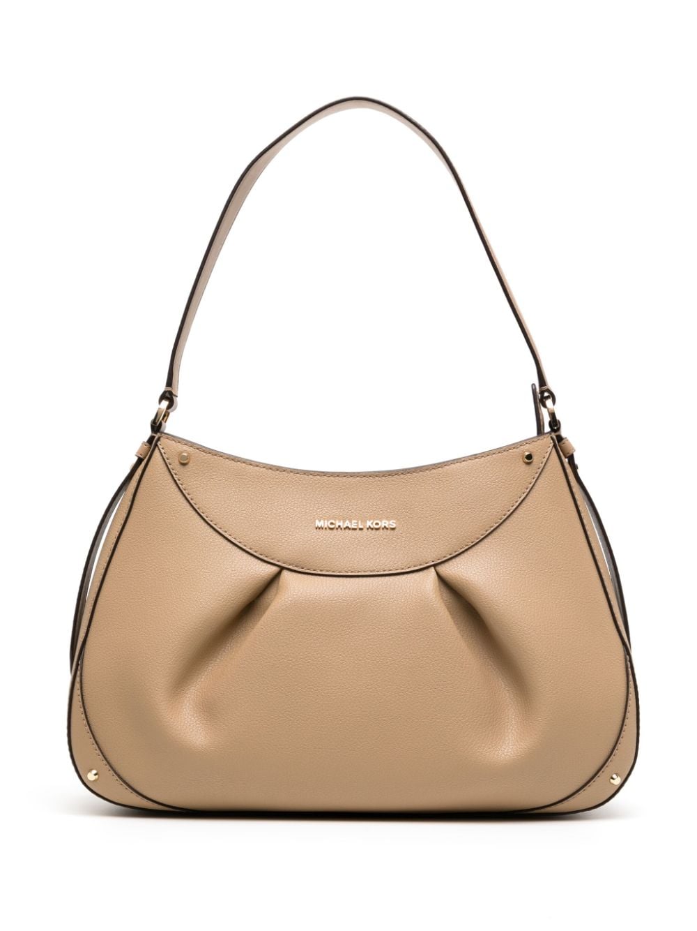 Michael Kors Enzo Leather Shoulder Bag In Brown