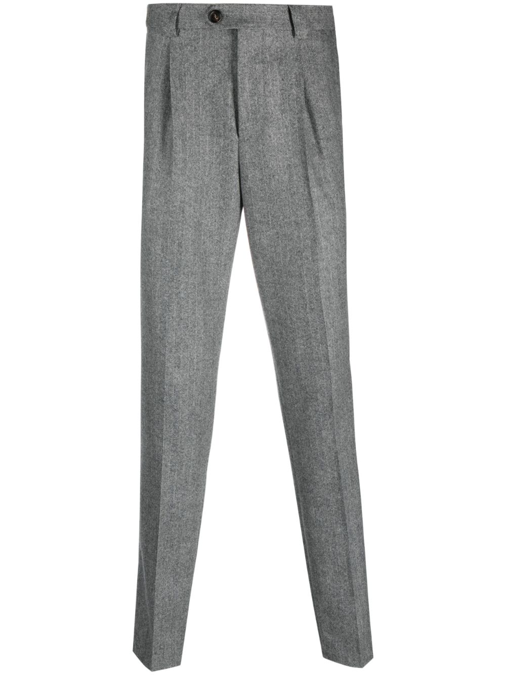 Brunello Cucinelli pressed-crease virgin wool trousers - Grey