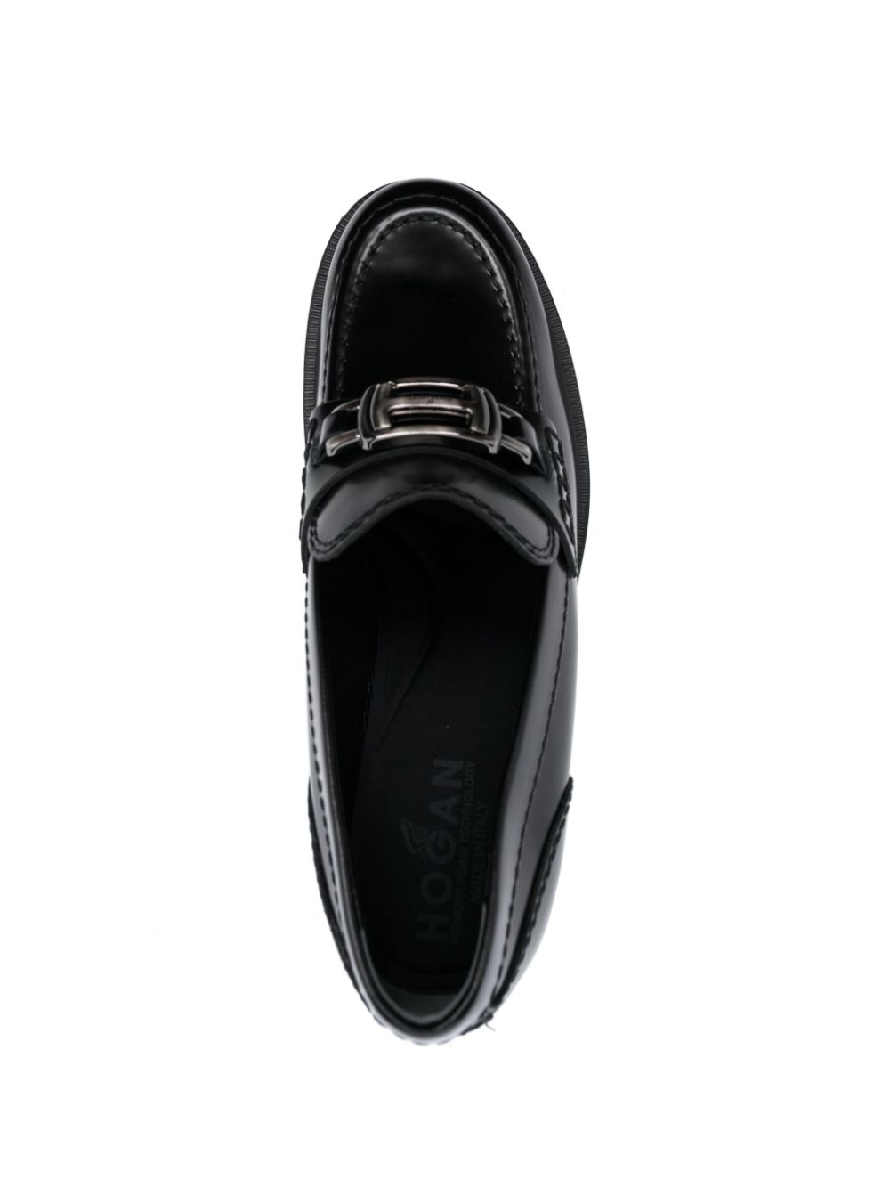 Shop Hogan 70mm Logo-plaque Leather Loafers In Schwarz