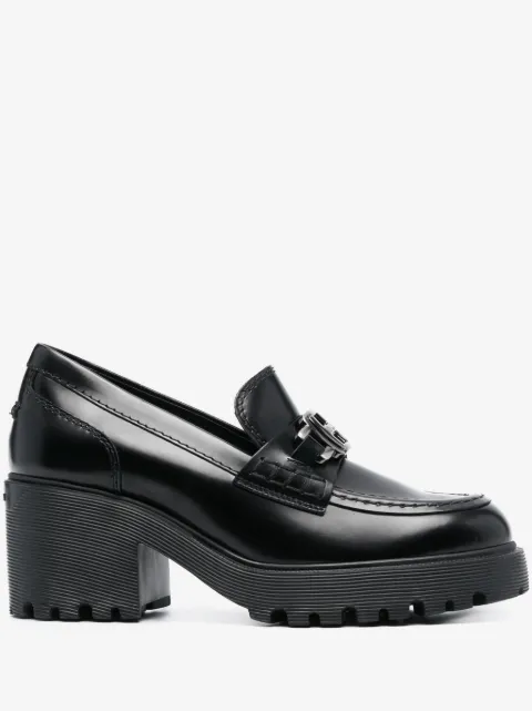 Hogan 70mm logo-plaque leather loafers