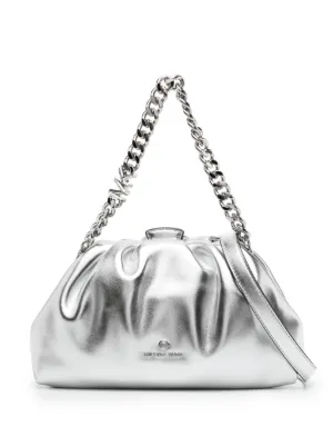 Metallic silver sales michael kors purse