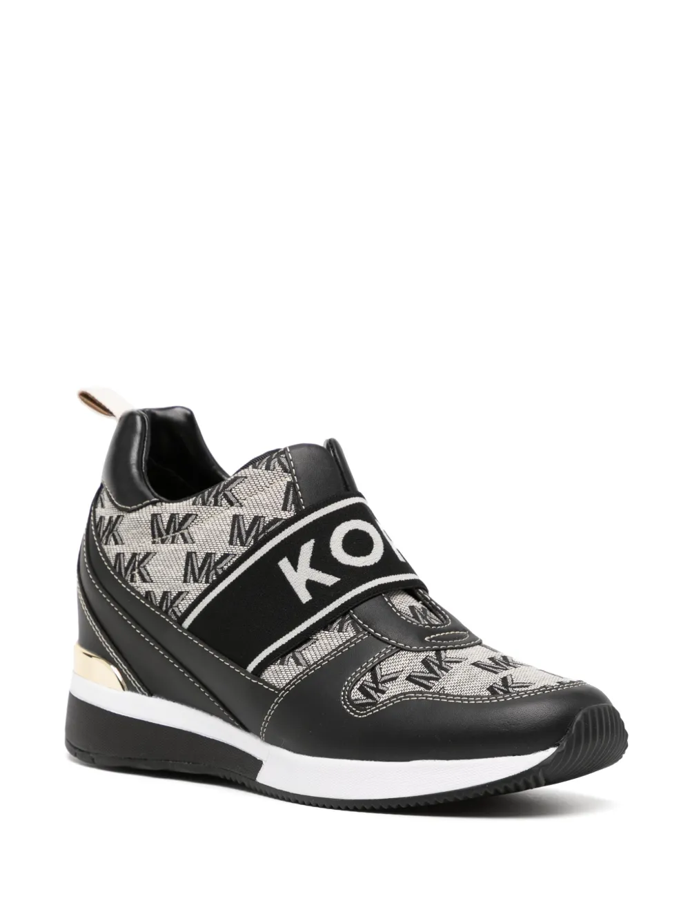 Shop Michael Kors Maven Monogram-print Sneakers In Black