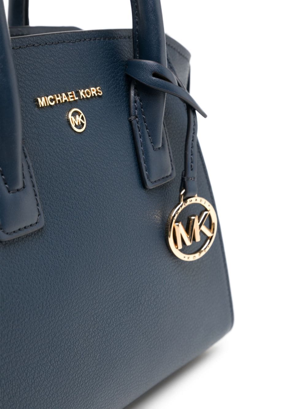 Shop Michael Kors Avril Logo-lettering Leather Tote Bag In Blue