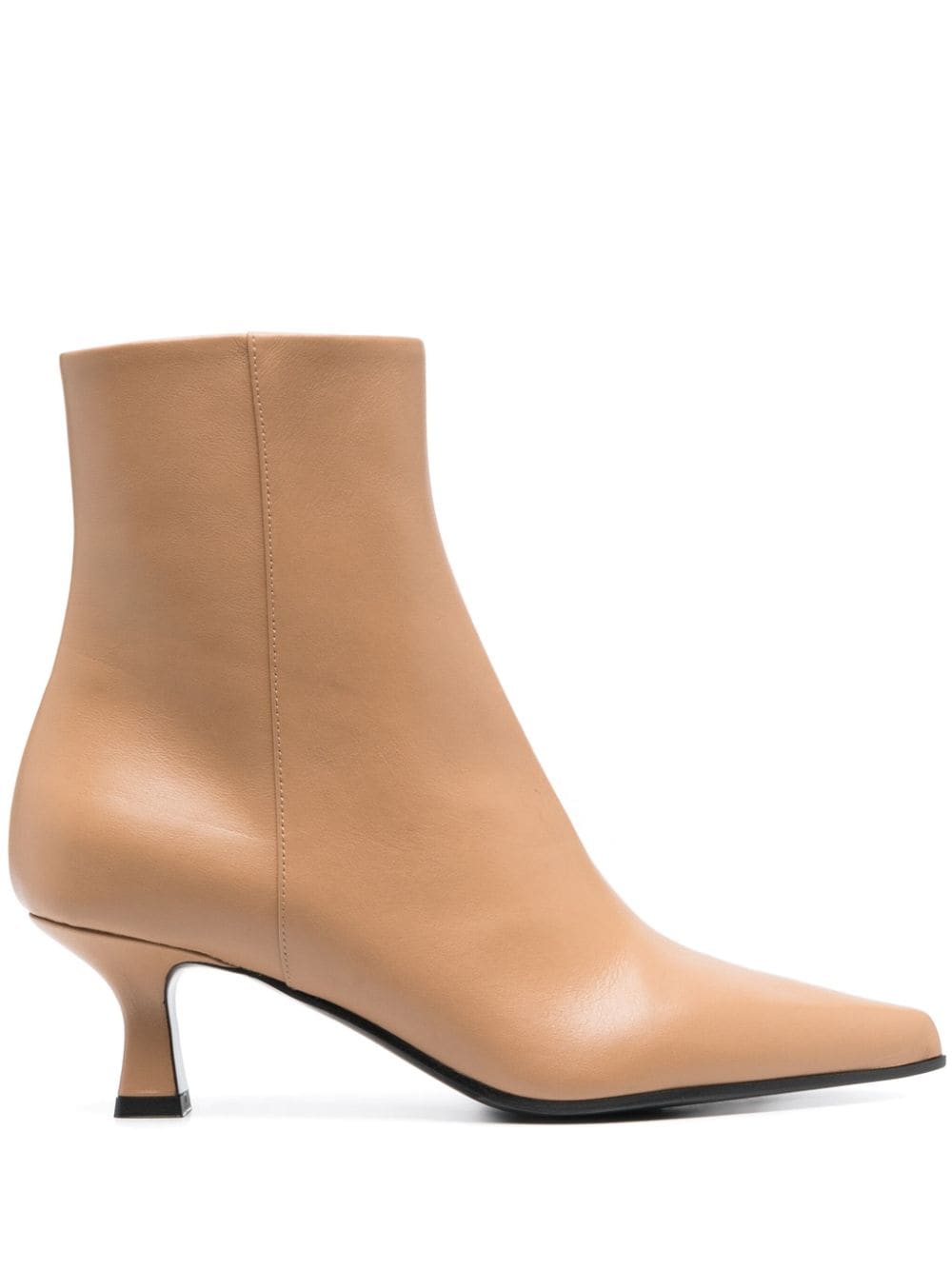 Shop 3juin 65mm Pointed-toe Leather Boots In Braun