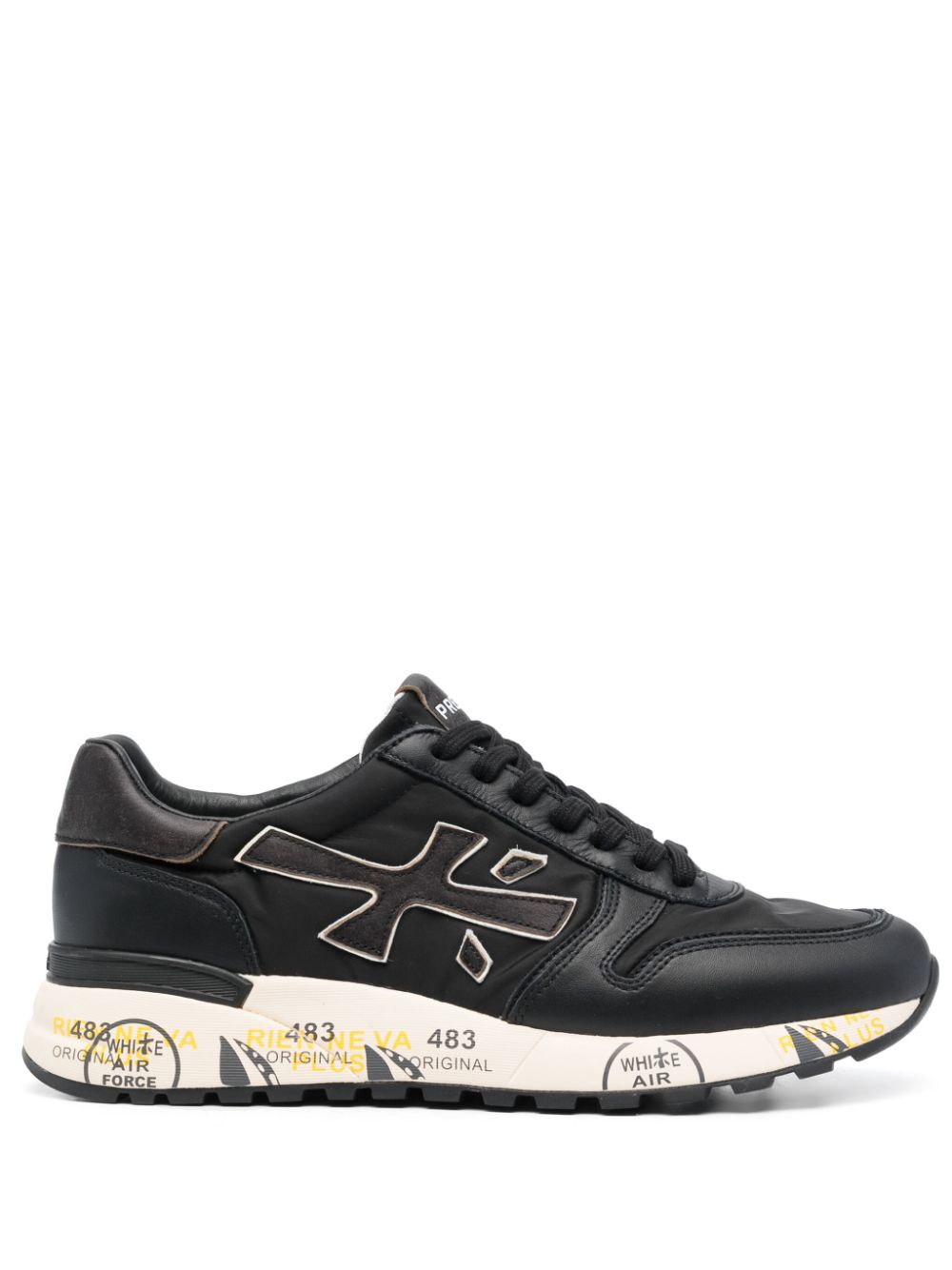 Premiata Mick logo-patch sneakers - Black