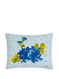 Lisa Corti floral geometric cushion - Blue