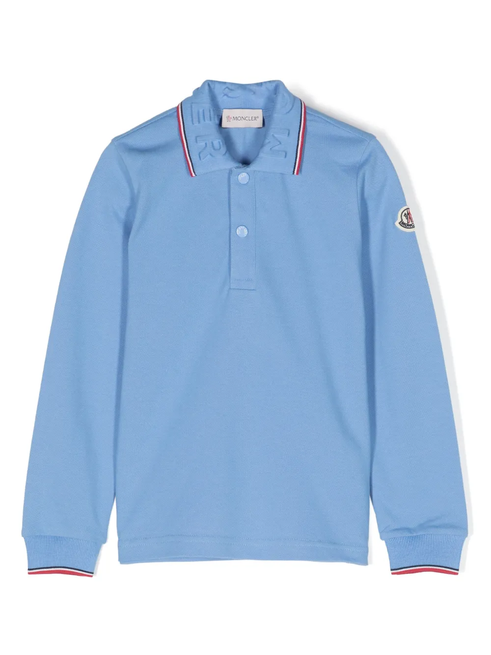 Moncler Enfant logo-patch polo top | Blue | Image 1