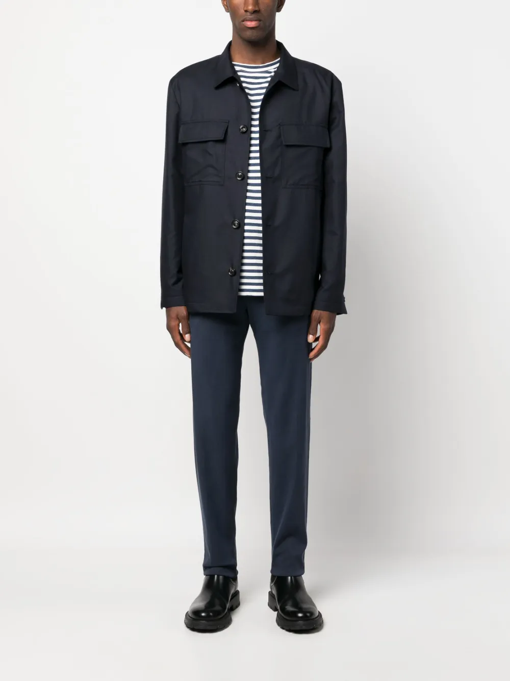 Kiton Broek met toelopende pijpen - Blauw