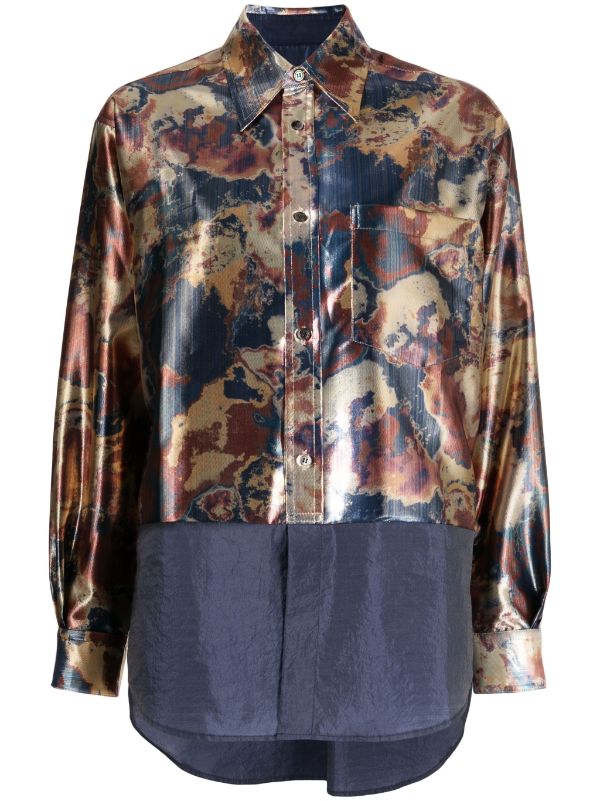 absttoga pulla abstract-print panelled shirt