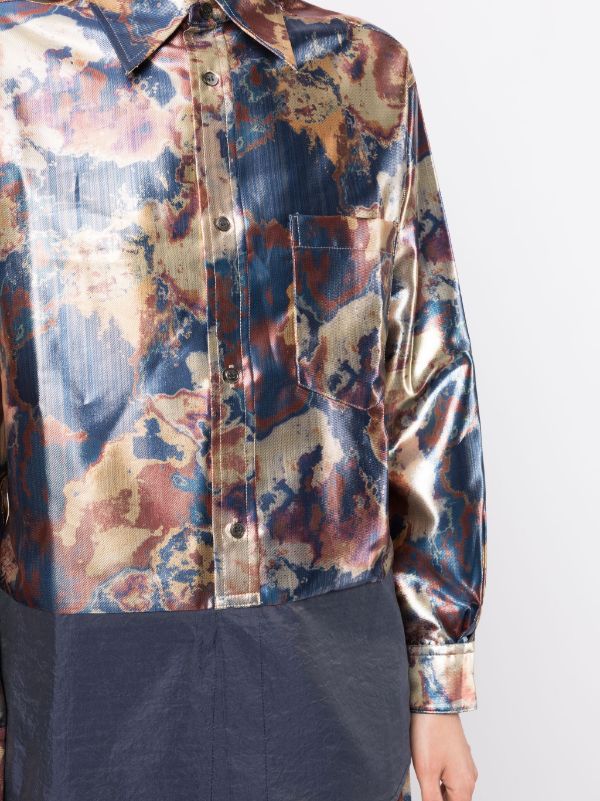 absttoga pulla abstract-print panelled shirt