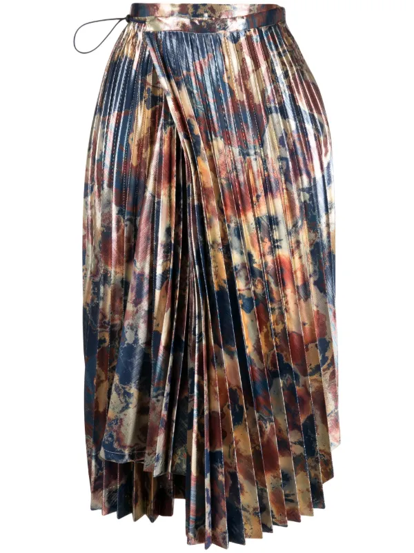 Toga Pulla abstract-print Plissé Skirt - Farfetch