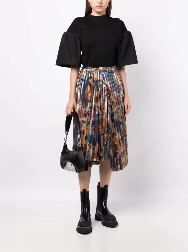 Toga Pulla abstract-print Plissé Skirt - Farfetch