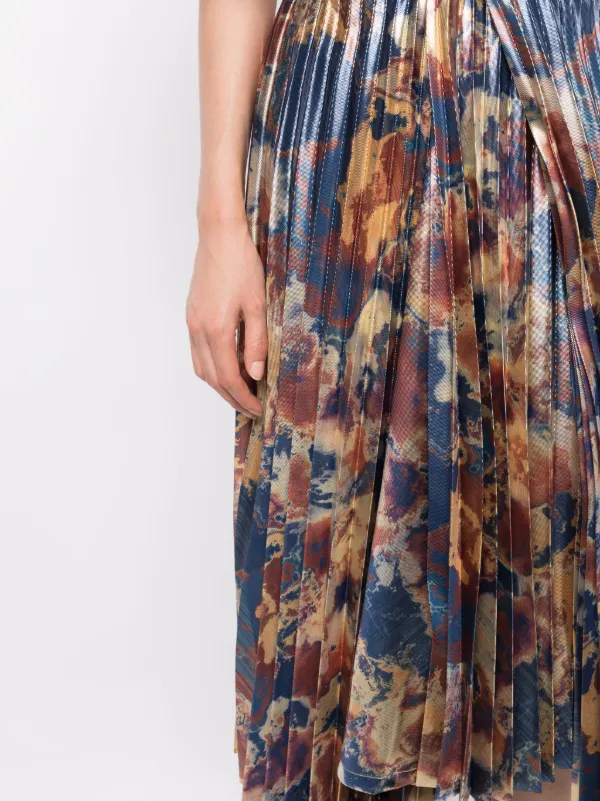 Toga Pulla abstract-print Plissé Skirt - Farfetch