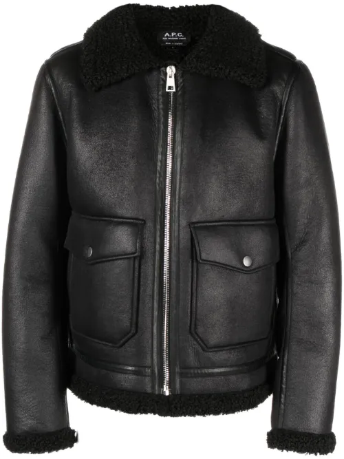 Veste bomber à bordure en peau lainée artificielle - A.P.C. - Modalova