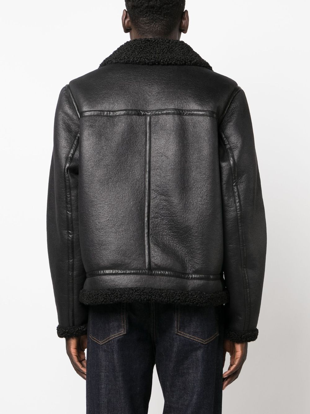 A.P.C. faux-shearling trim bomber jacket Men