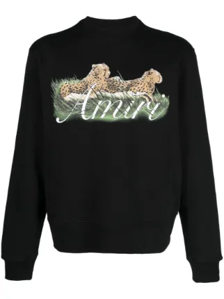 AMIRI cheetah print Sweatshirt Black FARFETCH UK