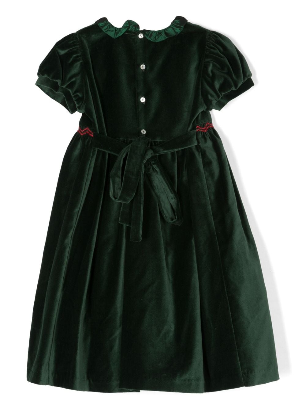 Shop Siola Velvet-effect Embroidered-detail Dress In Green
