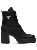 Prada 90mm triangle-logo ankle boots - Black