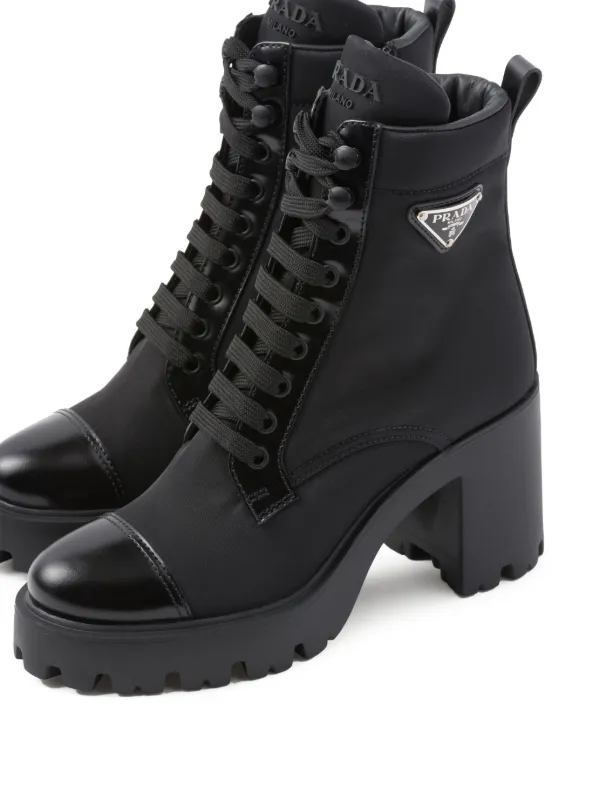 Leather Nylon And Rubber Boots in Black - Prada