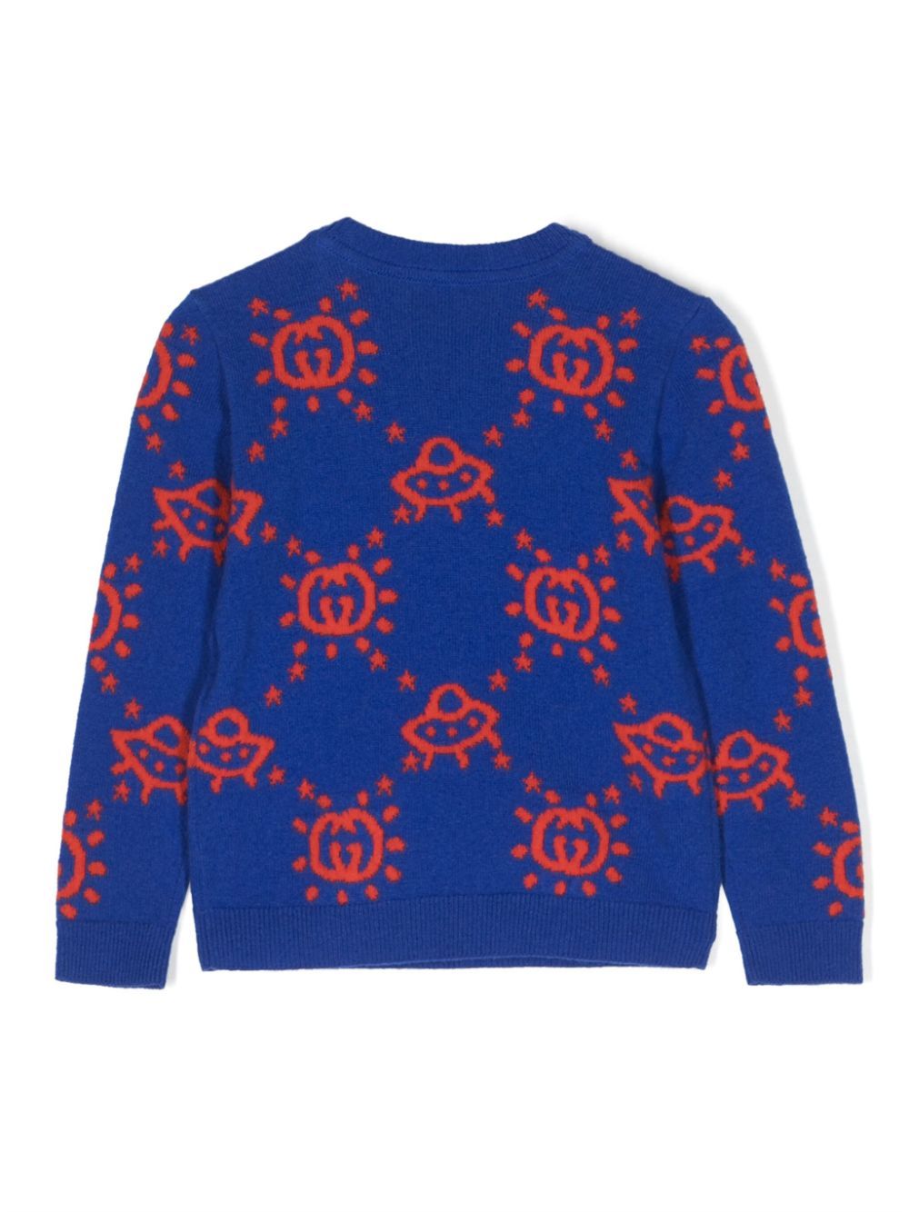 Gucci Kids Interlocking G logo intarsia-knit jumper - Blue