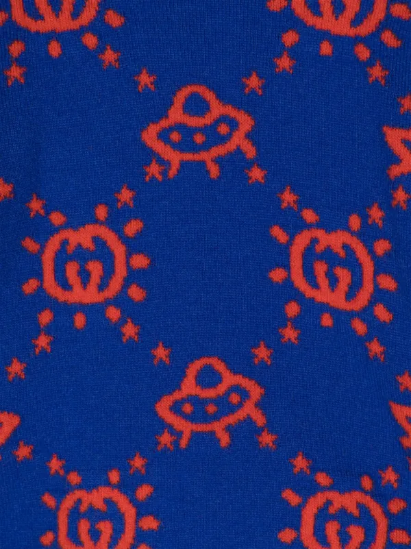 トップス Gucci wool LS knit blue flower butterfly Gucci wool LS knit blue flower butterfly