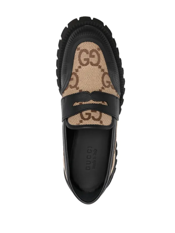 ローファー・オックスフォード GUCCI MAXI LOAFER Gucci Maxi GG Panelled Loafers | Black | FARFETCH JO