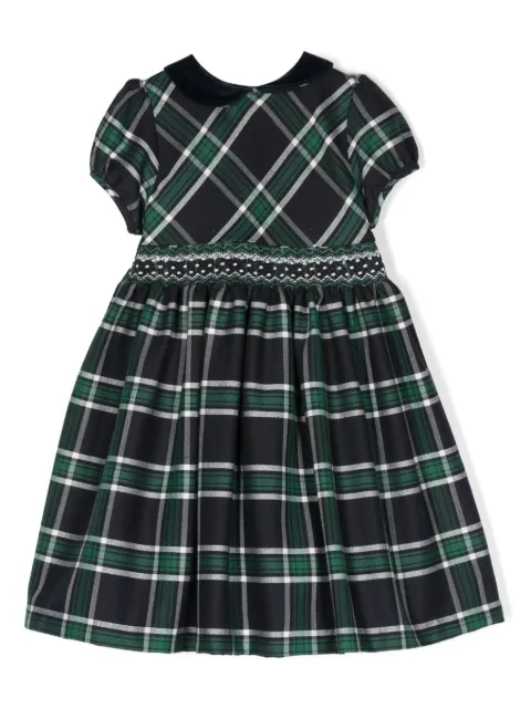 Siola tartan-check embroidered-waist midi dress