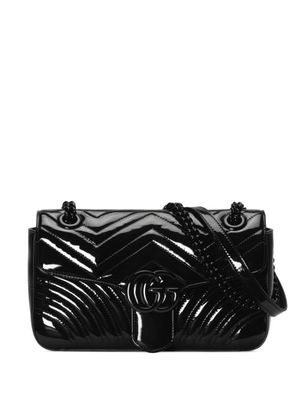 Gucci | Women GG Marmont Leather Shoulder Bag Black Unique