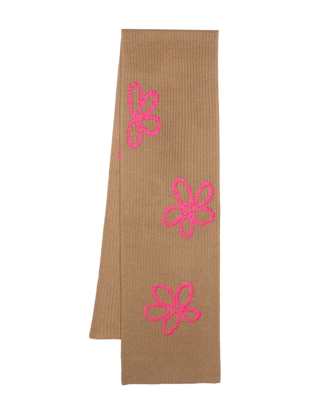 Essentiel Antwerp Sjaal met geborduurde bloemen Beige