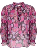 LIU JO floral-print tie-neck blouse - Pink