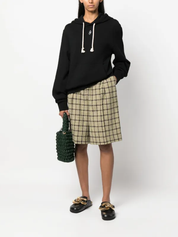 JW Anderson logo-embroidered Cotton Blend Hoodie | Black