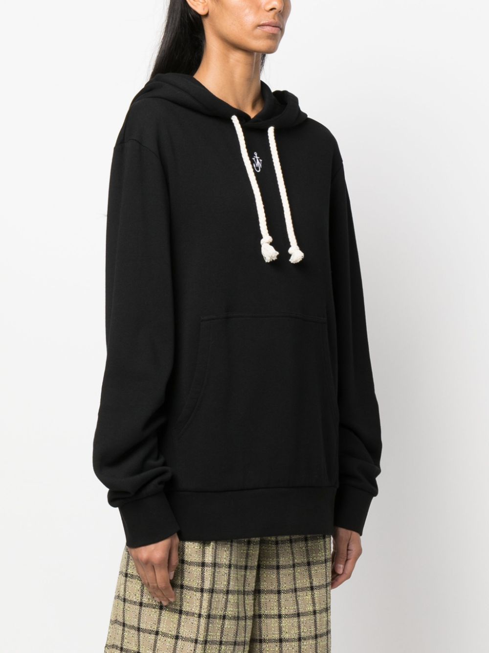 JW Anderson logo-embroidered cotton blend hoodie Women