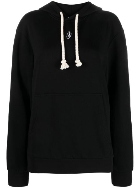 JW Anderson logo-embroidered cotton blend hoodie Women