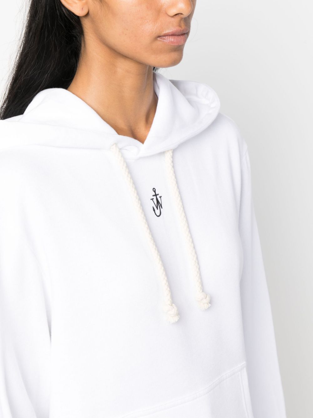 JW Anderson logo-embroidered cotton blend hoodie Women