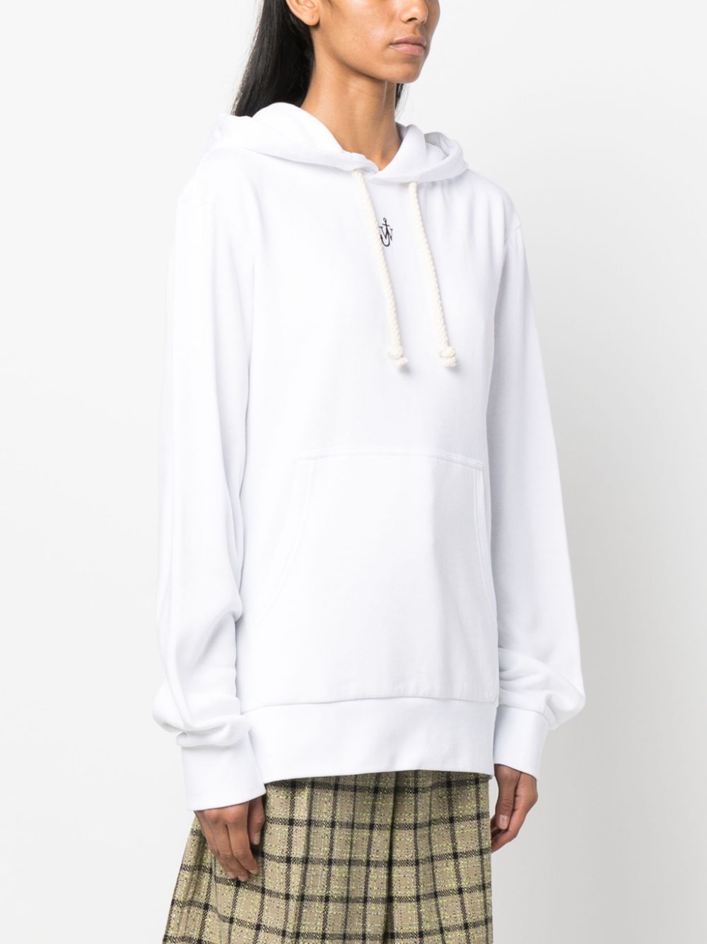 JW Anderson logo-embroidered cotton blend hoodie Women