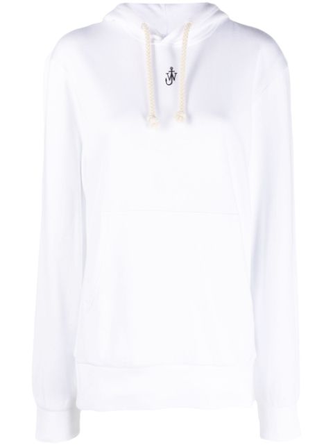 JW Anderson logo-embroidered cotton blend hoodie Women