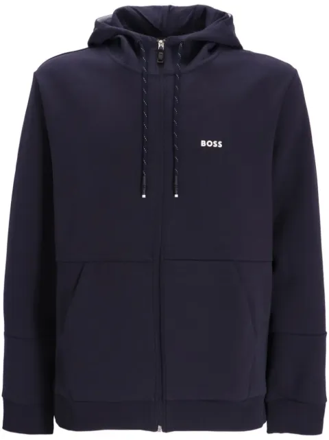 BOSS hoodie con diseño color block y cierre