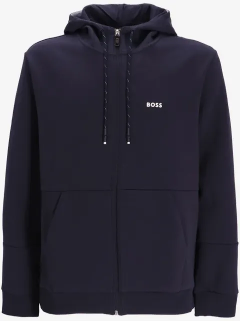 BOSS colour-block zip-up hoodie